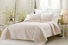 3415 Cherry Hill Collection Oversize Pc Quilted Coverlet Quilt Set Ivory