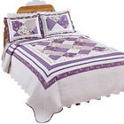 34154 Collections Etc Kaylee Purple And White Floral Bedspread By