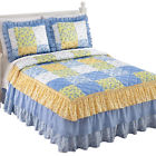 34162 Collections Etc Andrea Blue Yellow And White Floral Patchwork Ruffle