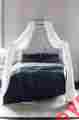 36301257 Draped Wisteria Anthropologie Nwt Queen Quilt Soft Voile Cotton Navy Blue