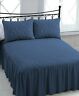3680908 Afoyft Samantha Quilted Floral Bedspread Pillow Sham Set Navy Blue