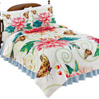 38719 Collections Etc Blooming Flower And Butterflies Vibrant Colorful Lightweight Quilt