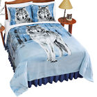 39800 Collections Winter Wolf Fleece Coverlet Blanket Lodge Cor By Etc