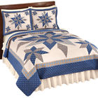 39814 Collections Etc Reversible Navy Star Patchwork Quilt By