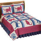 39823 Collections Etc Reversible Cat Patchwork Quilt By