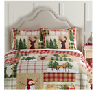 400392412977 Nicholas Square Yuletide Cal Quilt Standard Shams Nwt
