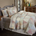 40475 Vhc Brands Ava King Quilt Farmhouse Country Triangle Patchwork Bedding
