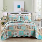 4129727a Beddinginn Coastal Bedspread Quilt Set Tropical Fish Starfish Seashell World
