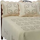 41808546864 Peking Quilt Cheryl Embroidered Quilted Bedspread King Handicraft