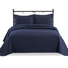 43219-39996 Luxe Bedding Oversized Quilted Bedspread Coverlet Set Navy 687925388743 43219-39996 Luxe Bedding Oversized Quilted Bedspread Coverlet Set Navy 687925388743