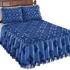 43382 Collections Serenity Wedding Ring Plush Chenille Bedspread With Fringe Trim