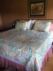 4475208 Pottery Barn Bethany Paisley Floral Watercolor King Size Standard Shams