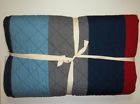 463815 Pottery Barn Kids Block Stripe Quilt Navy Red Twin