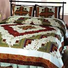 4891 Cabin Lodge Log Textured Quilt Country Cotton King Size Coverlet Bedspread Set 796152204891