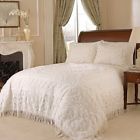48986946226 Beatrice Home Fashions Medallion Chenille Bedspread Full Ivory 048986946226