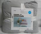 490601502766 Room Essentials Twin Reversible Gray Jersey Soft Quilt