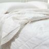 490601518972 Shabby Chic Crochet Trim Linen Blend Quilt Simply