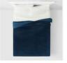 490601535610 Threshold Channel Stitch King Velvet Navy Blue Quilt