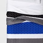 490970235999 Pillowfort Sport Rugby Stripe Reversible Twin Quilt Blue