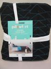 490970237023 Pillowfort Target Triangle Stitch Quilt Full Queen Black