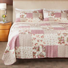 5008276 Rose Patchwork King Quilt Set Reversible Bed Spread 648865008276