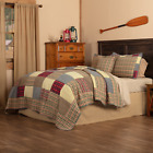 50099 Victorian Heart Queen Quilt Bedding Set Plaid Patch 840528178450