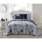 5032738 Paris Queen Quilt Set Black White Bedding Cover 648865032738