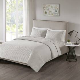 510 Design 086569004956 Otto 3 Piece Coverlet Set Grey Full/queen