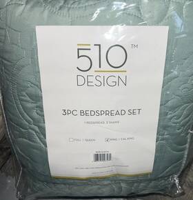 510 Design 086569097484 Oakley 3-pc. Bedspread Set King/california King Seafoam