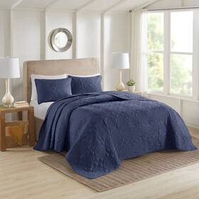 91218596 510 Design Deny Designs 3pc King/california King Glen Reversible Bedspread Set Navy Blue
