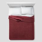52363623 Threshold Burgundy Vintage Wash Velvet Quilt King 490601524201