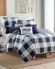567727370 Home Collection Navy Blue Gray White Soft Cozy Farmhouse Plaid