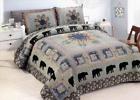 5689-1 American Hometex Quilt Set King Queen Black Bear Forest Piece