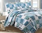603981629712 Unbranded Blue Patchwork Quilt Set King Size Cotton
