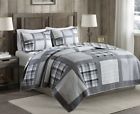 606034948754 Unbranded Gray Quilt Set King Size Cotton Percale