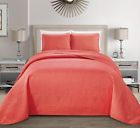 635309790378 Mk Home Collection Solid Embossed Bedspread Bed Cover