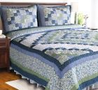637173761386 Elegant Decor Blue Ridge King Quilt Set Country