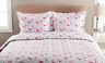 655385183321 Elite Flamingo Print Microfiber Quilt Set King Pink