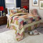 66-10003-fq Lavish Home Savannah Printed Quilt Set