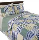66-10044-fq Lavish Home Lynsey Quilt Set In Blue And Green Yellow