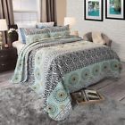 66-10049-k Lavish Home Muna Green Cotton King Quilt 0886511777194