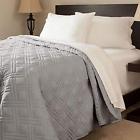 6640fqs Solid Color Bed Quilt Silver 886511418837