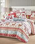 668117126 Holiday Home Red Green White Reindeer Snowflake Soft Cozy Christmas
