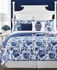 706254269759 Martha Stewart Watercolor Blue King Reversible Quilt Cotton