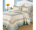 706256451541 Martha Stewart Prairie House Morning Sky Twin Bedspread