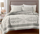 706257552766 Martha Stewart Fern Medallion Cotton King Quilt