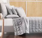 726895285666 Hotel Collection King Quilted Quilt Coverlet Silver Gray