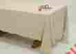 72x108 Bella Notte Homespun Linen Tablecloth With Crochet Lace Trim In Sand 805379234717