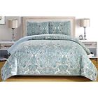 730699534387 Fine Printed Oversize Quilt Set Reversible Bedspread Cal