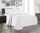 730699535148 Grand Linen Dobby Stripe Quilt Set Reversible Bedspread